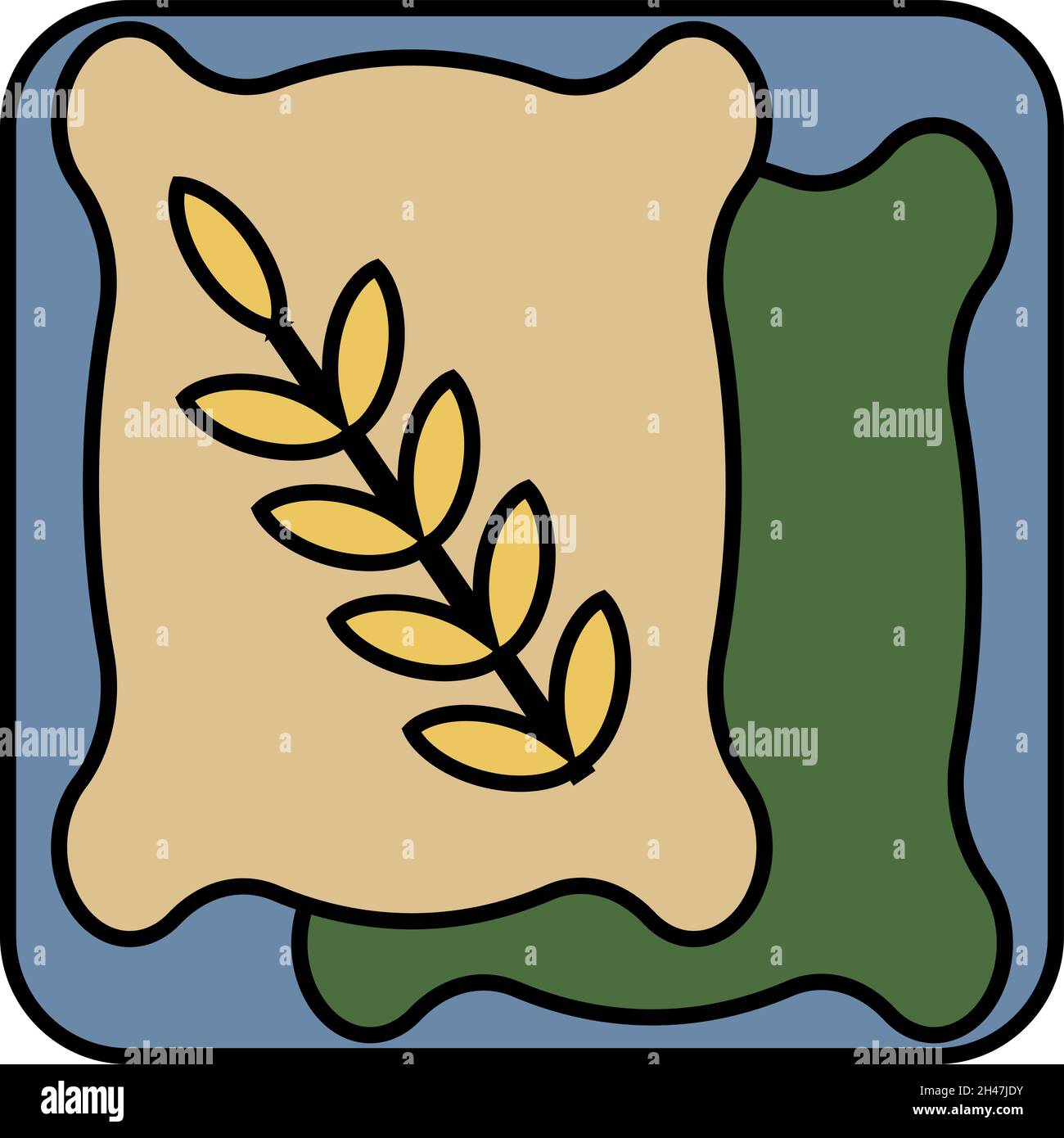 Flour bag, illustration, vector, on a white background. Stock Vector