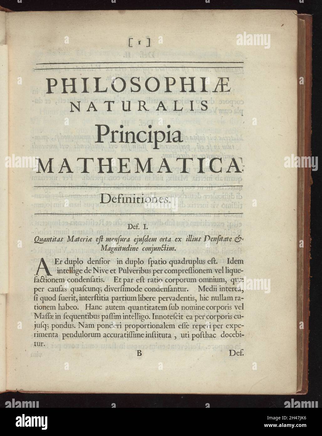 Philosophiae Naturalis Principia Mathematica, Isaac Newton. Stock Photo