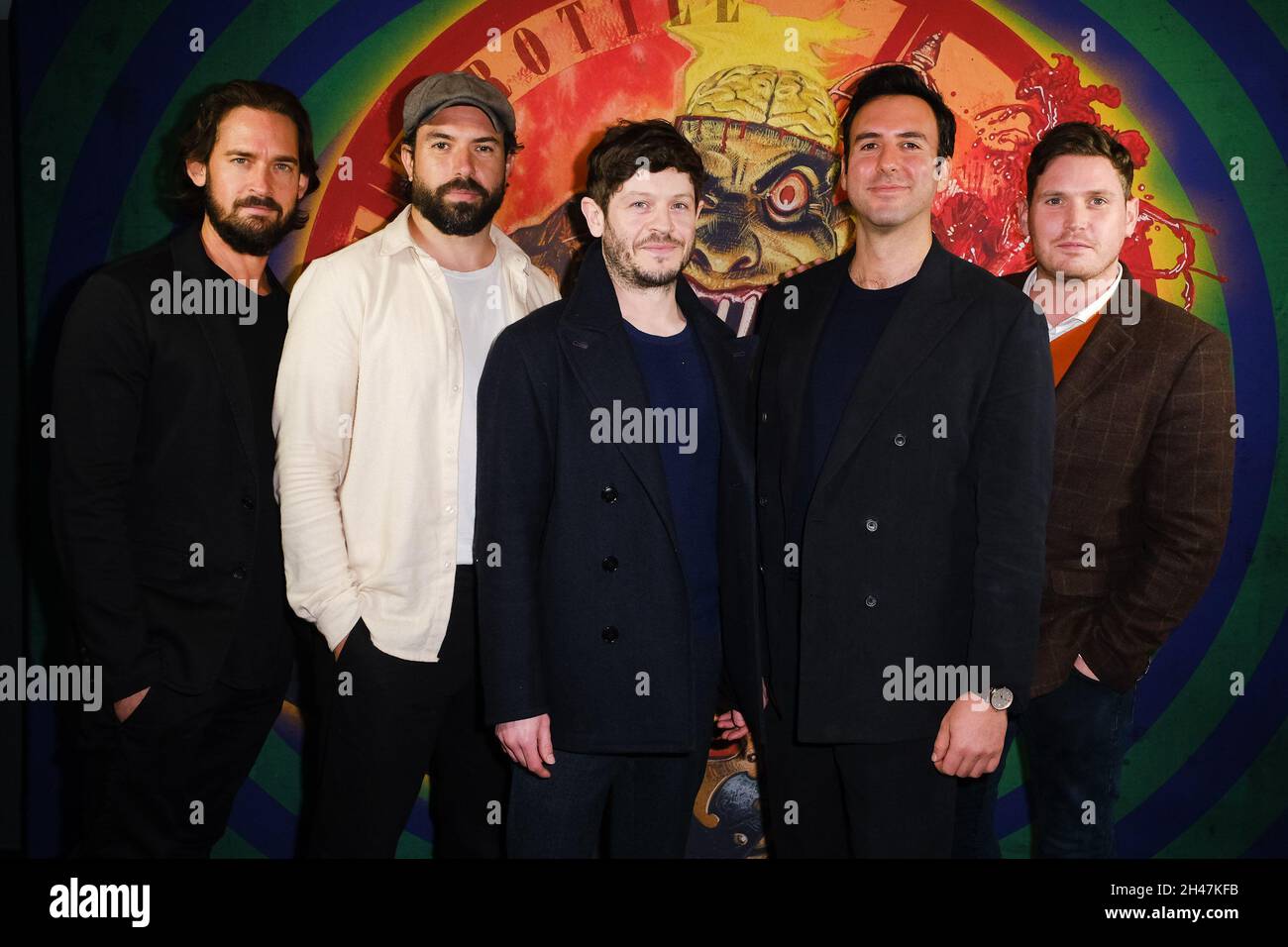 Cineworld Leicester Square, London, UK. 29 October 2021.   Will Kemp,  Tom Cullen, Iwan Rheon, Director Charles Dorfman and Tommy McDonnell attends the Uk Premiere of 'Barbarians' at Frightfest Halloween. . Picture by Julie Edwards./Alamy Live News Stock Photo