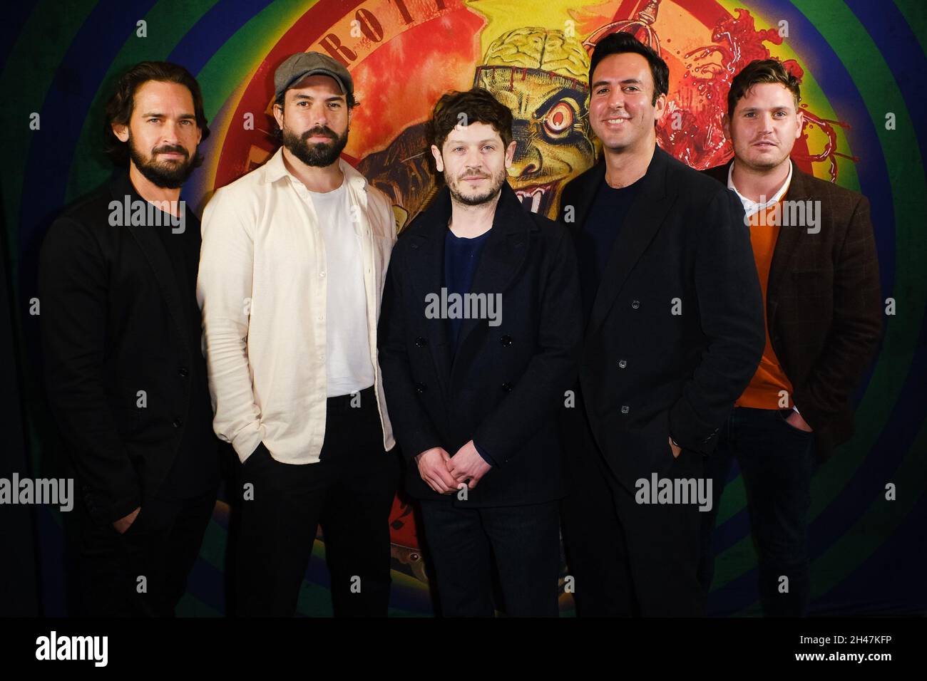 Cineworld Leicester Square, London, UK. 29 October 2021.   Will Kemp,  Tom Cullen, Iwan Rheon, Director Charles Dorfman and Tommy McDonnell attends the Uk Premiere of 'Barbarians' at Frightfest Halloween. . Picture by Julie Edwards./Alamy Live News Stock Photo