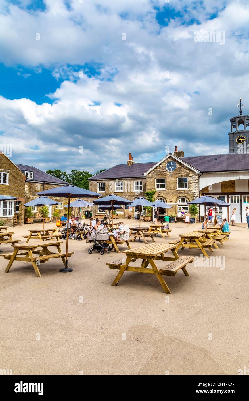 The Homestead Cafe located inside former Georgian stables at Beckenham Place Park, London, UK Stock Photo