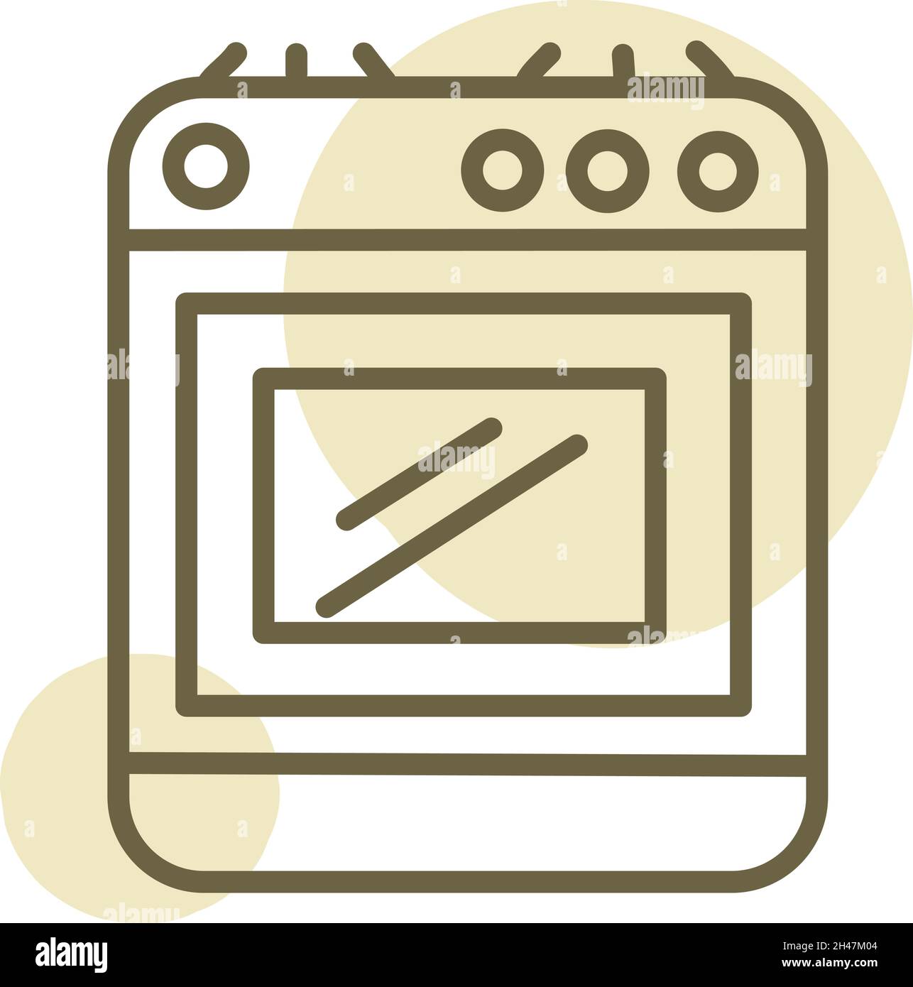 Kitchen stove, illustration, vector, on a white background. Stock Vector