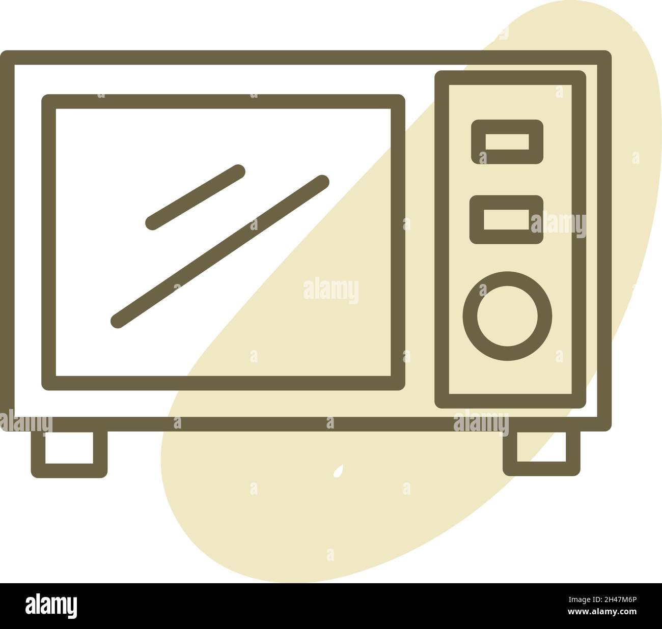 White microwave, illustration, vector, on a white background. Stock Vector
