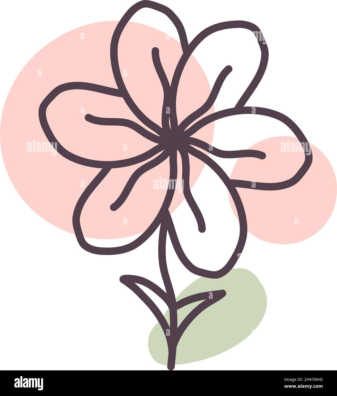 Simple pink flower, illustration, vector, on a white background Stock Vector Image & Art Alamy