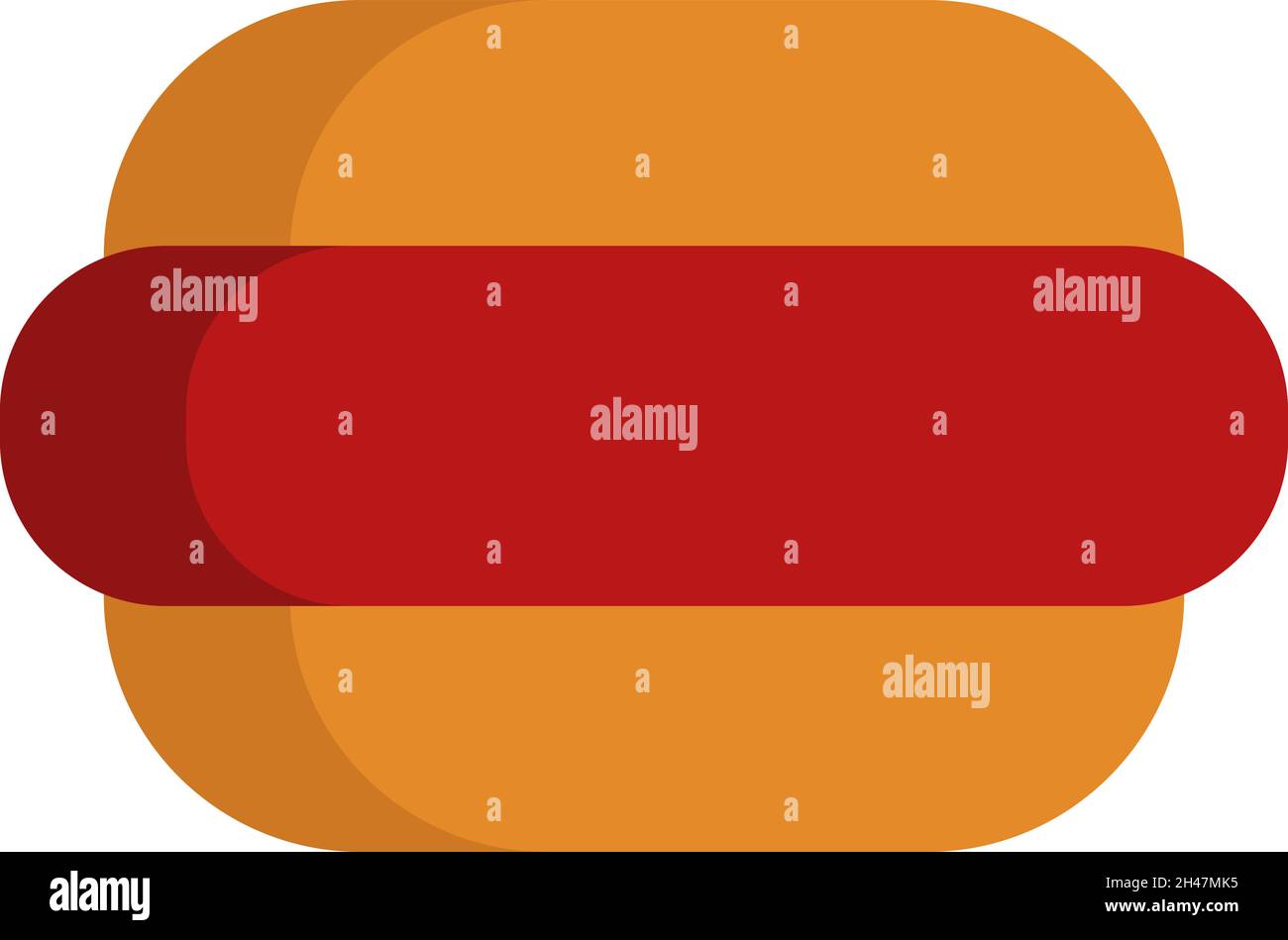 Plain hotdog, illustration, vector, on a white background. Stock Vector