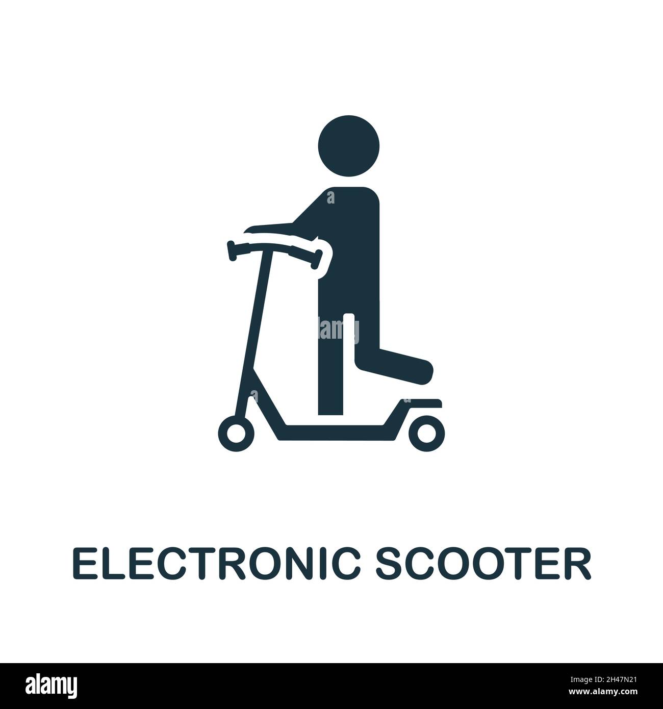 Electronic Scooter icon. Monochrome sign from big city life collection. Creative Electronic Scooter icon illustration for web design, infographics and Stock Vector