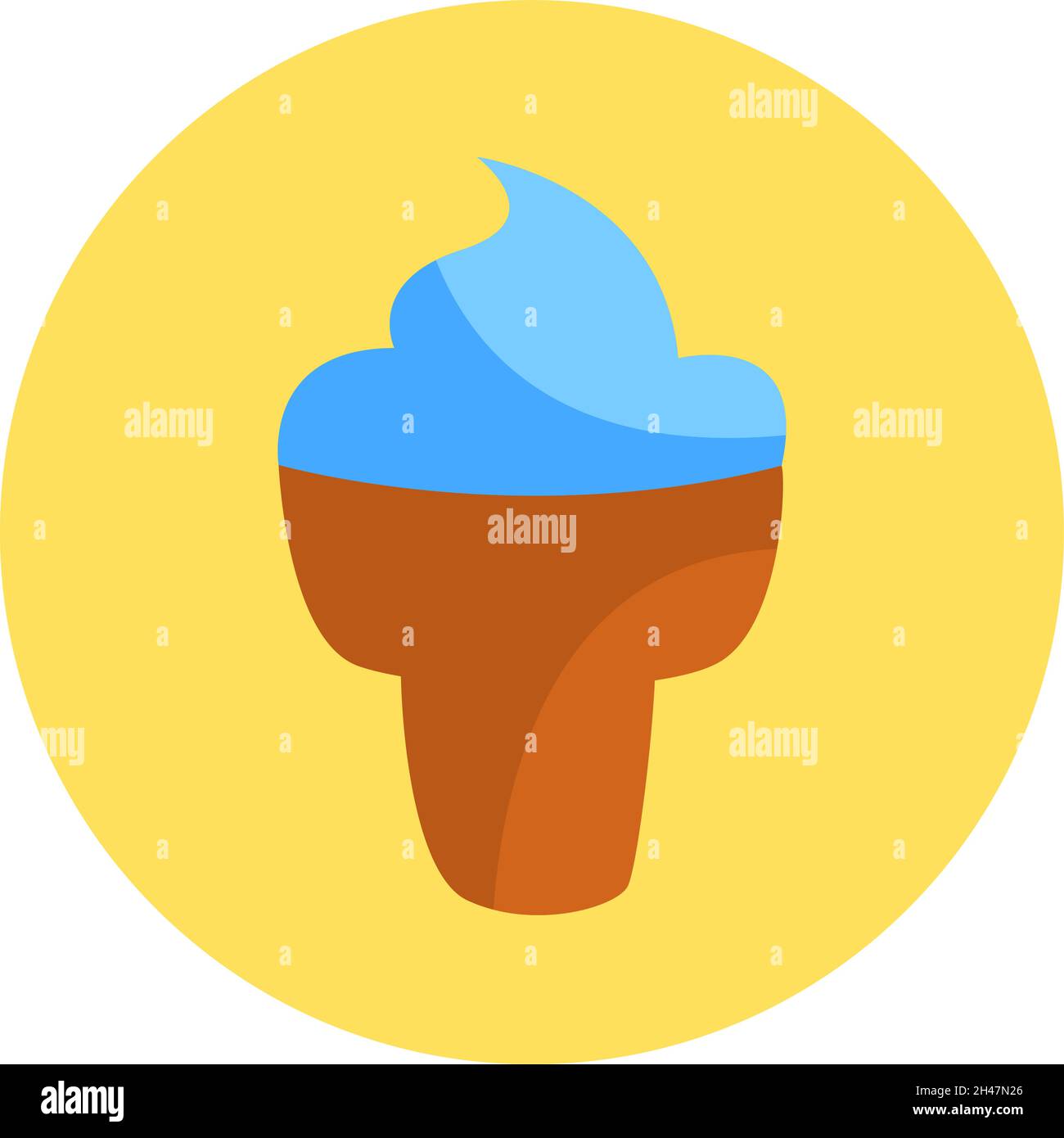 Light blue ice cream, illustration, vector, on a white background Stock