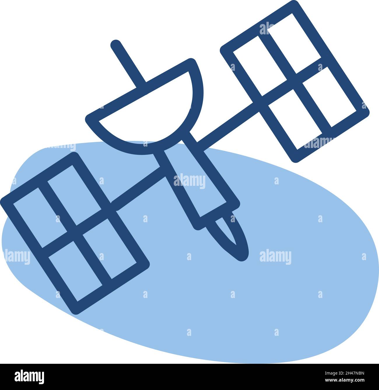 Galaxy satelite, illustration, vector, on a white background. Stock Vector