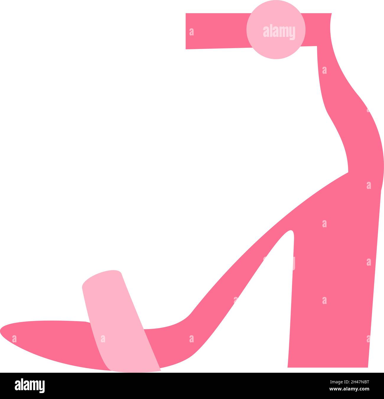 Girly high heel, illustration, vector, on a white background. Stock Vector