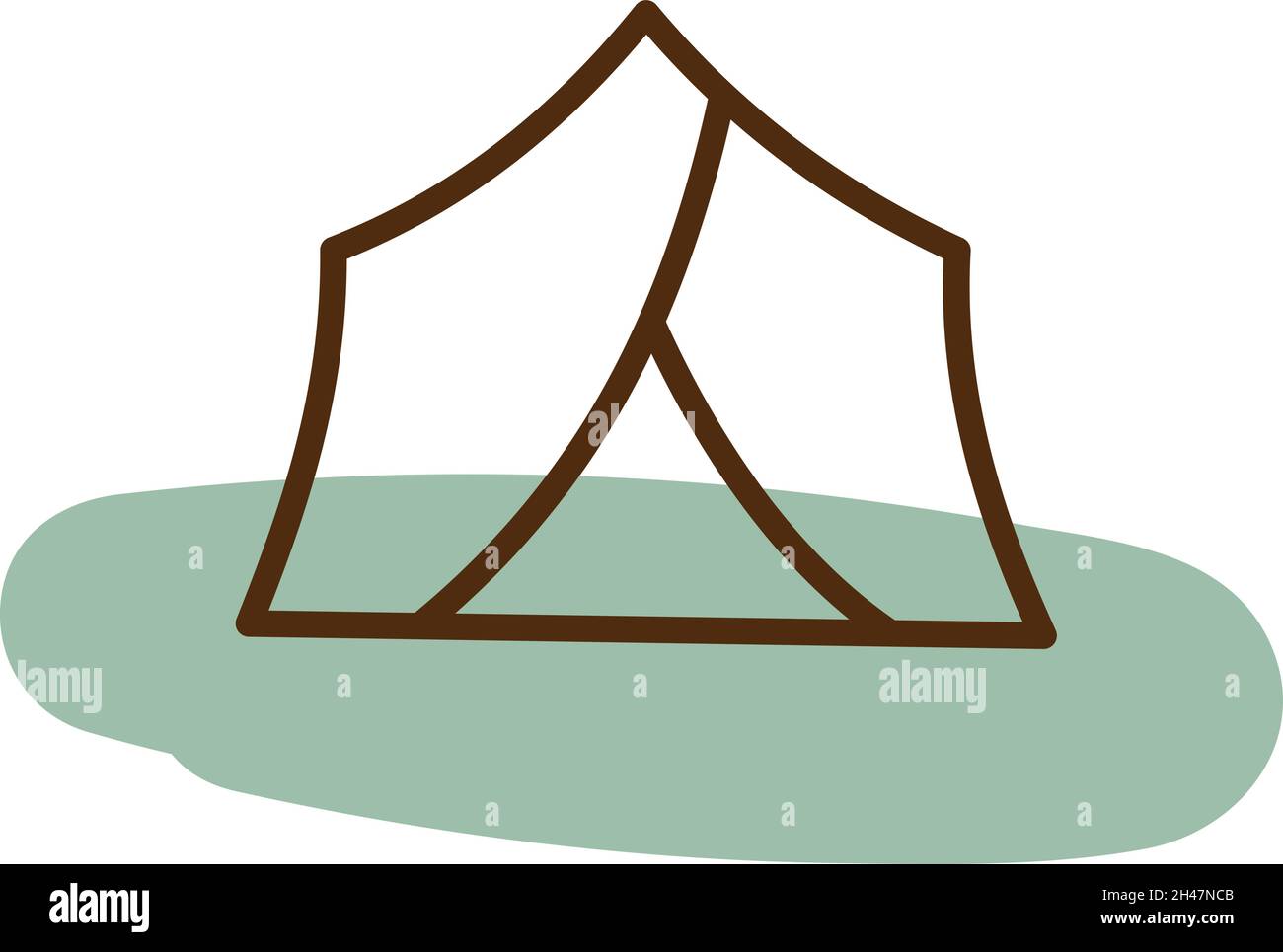Camping tent, illustration, vector, on a white background Stock Vector ...