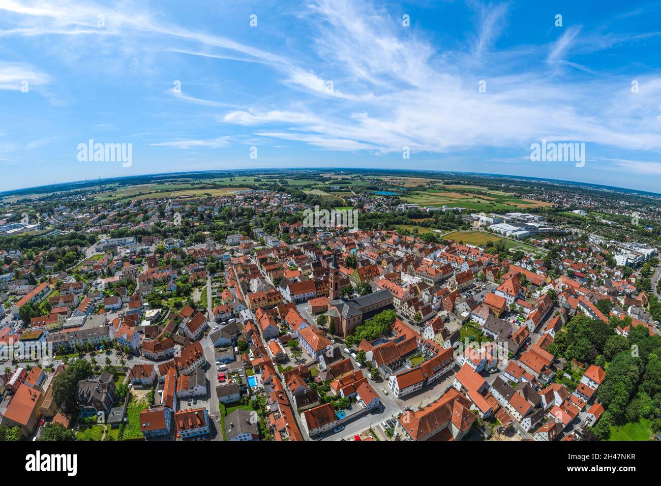 Aerial view to Friedberg in Bavaria Stock Photo - Alamy