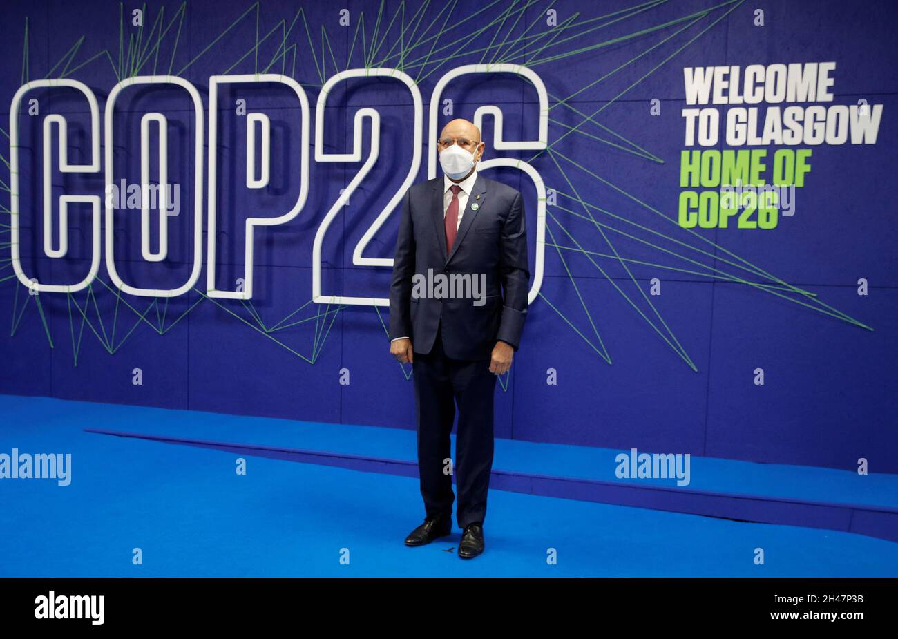 Mauritania's President Mohamed Ould El-Ghazouani arrives for the Cop26