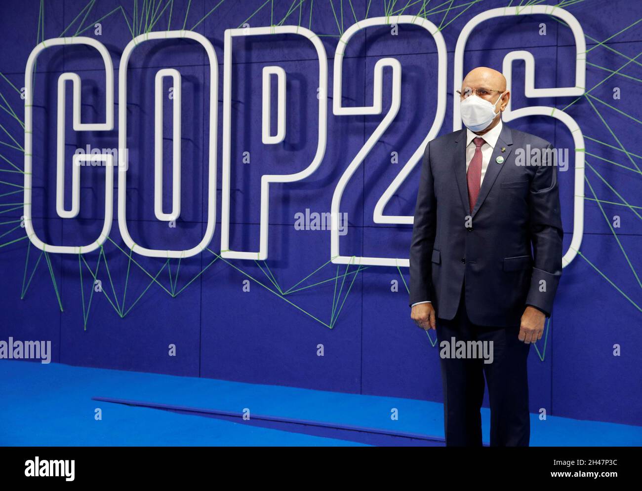 Mauritania's President Mohamed Ould El-Ghazouani arrives for the Cop26