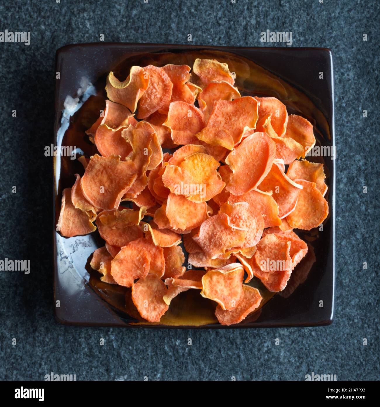 Air fried sweet potato chips Stock Photo Alamy