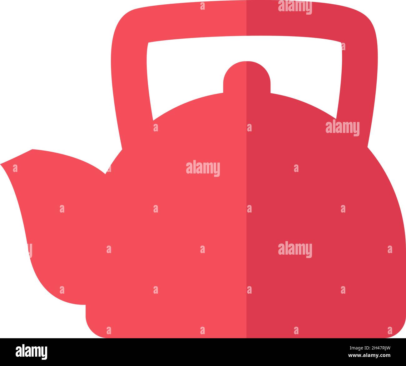 Tea kettle, illustration, vector, on a white background. Stock Vector