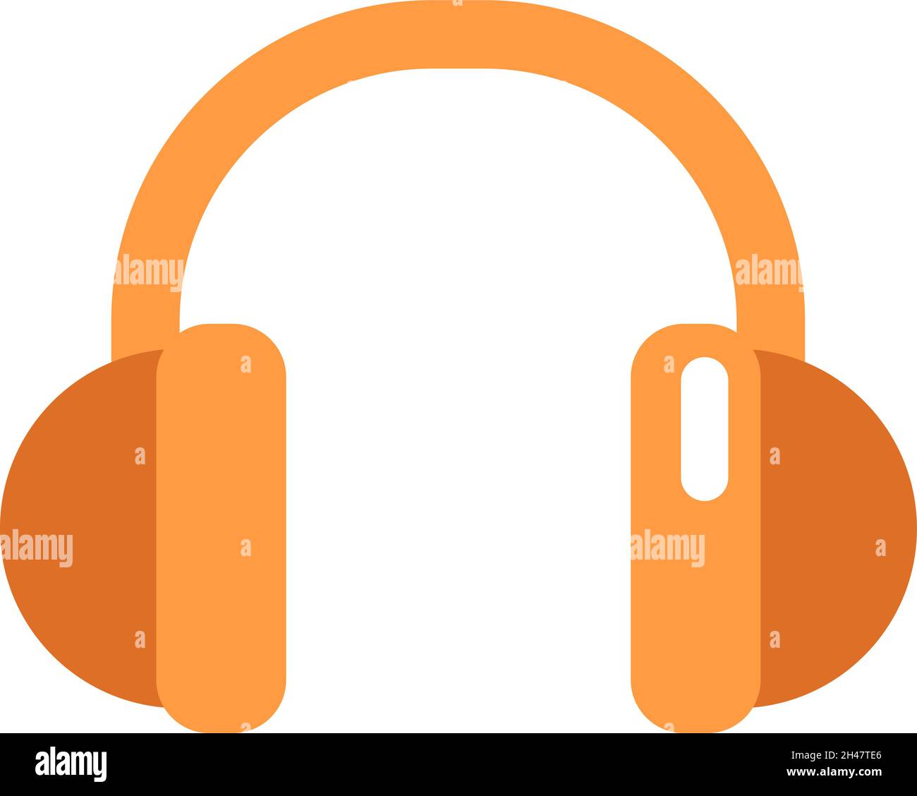 Orange headphones, illustration, vector, on a white background. Stock Vector