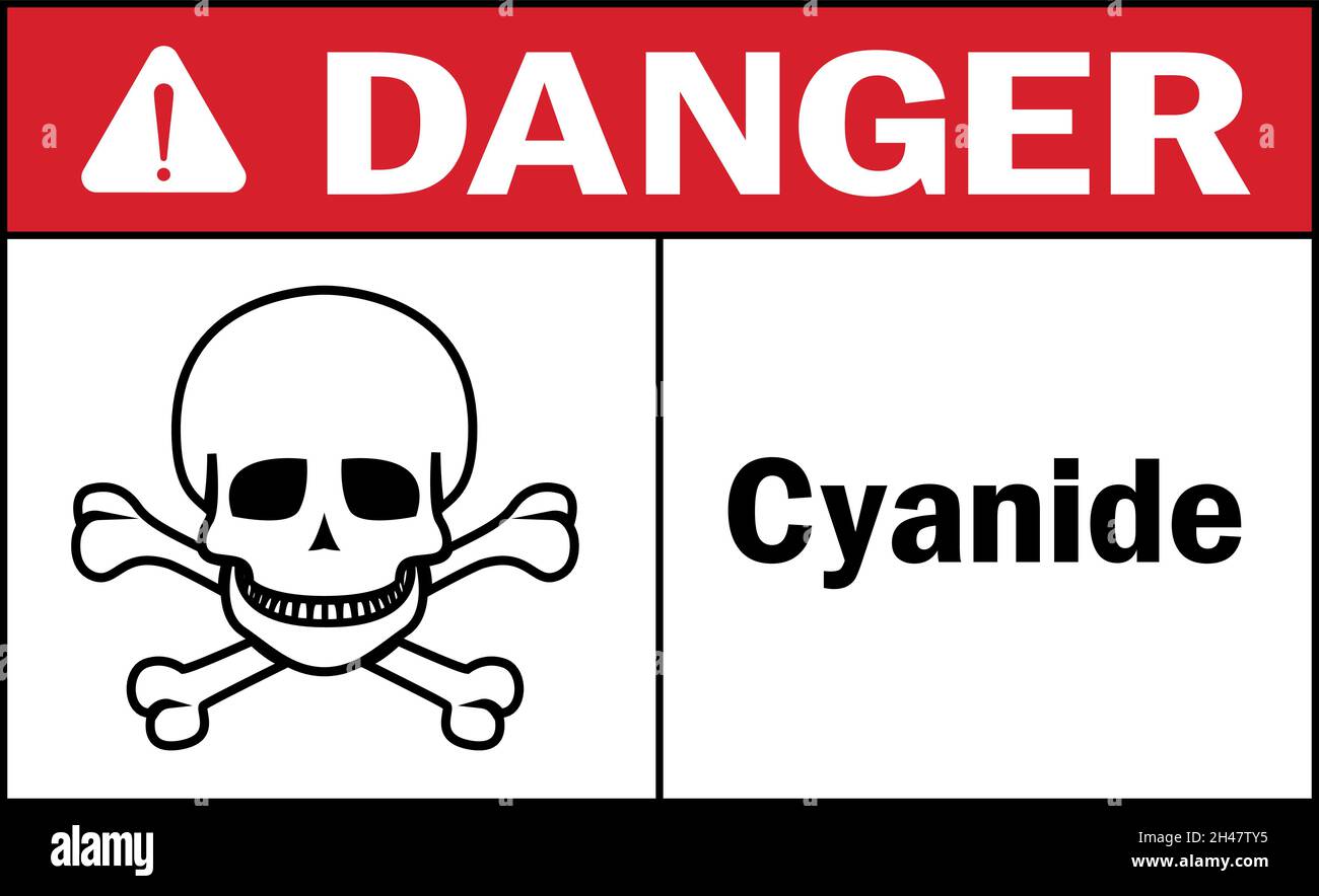 Cyanide danger sign. Chemical warning signs and symbols. Stock Vector