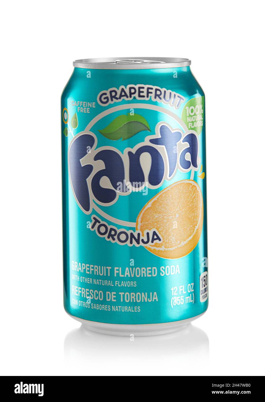 LONDON,UK OCTOBER 21, 2021 Aluminium can of Grapefruit Flavored