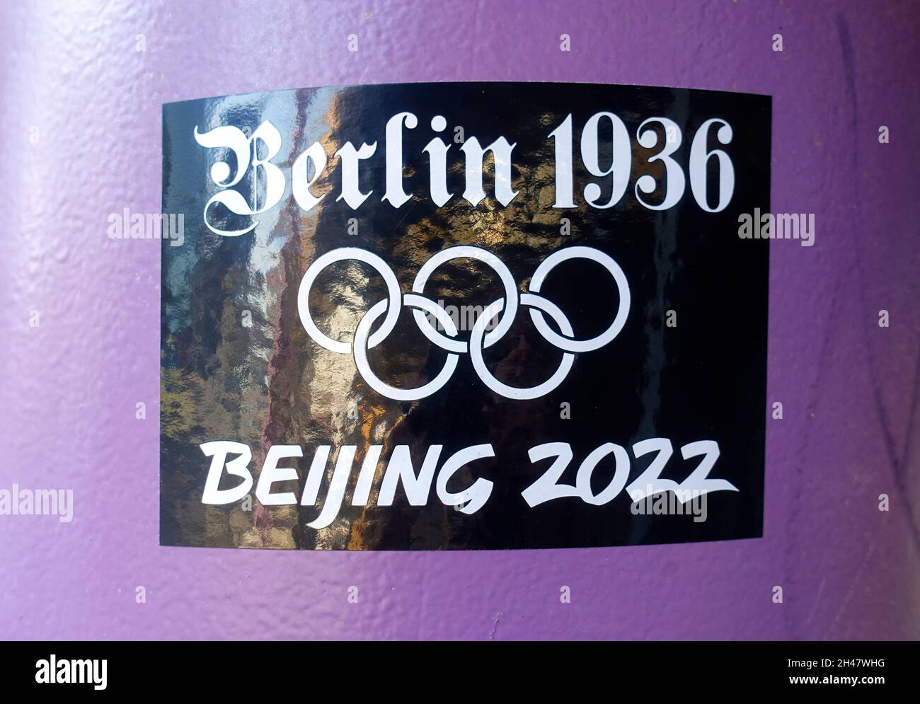 Sticker, Berlin 1936 Olympics Beijing 2022, Berlin, Germany Stock Photo