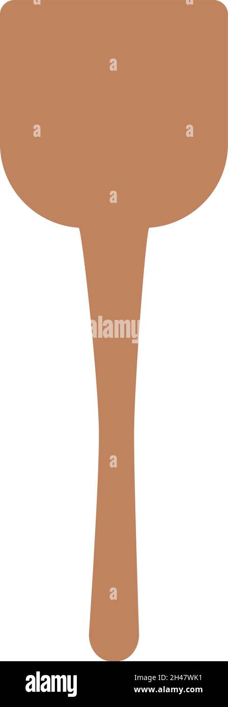 Wooden spoon, illustration, vector, on a white background Stock Vector ...