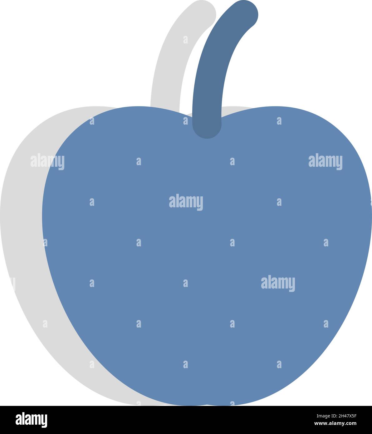 Blue apple, illustration, vector, on a white background. Stock Vector