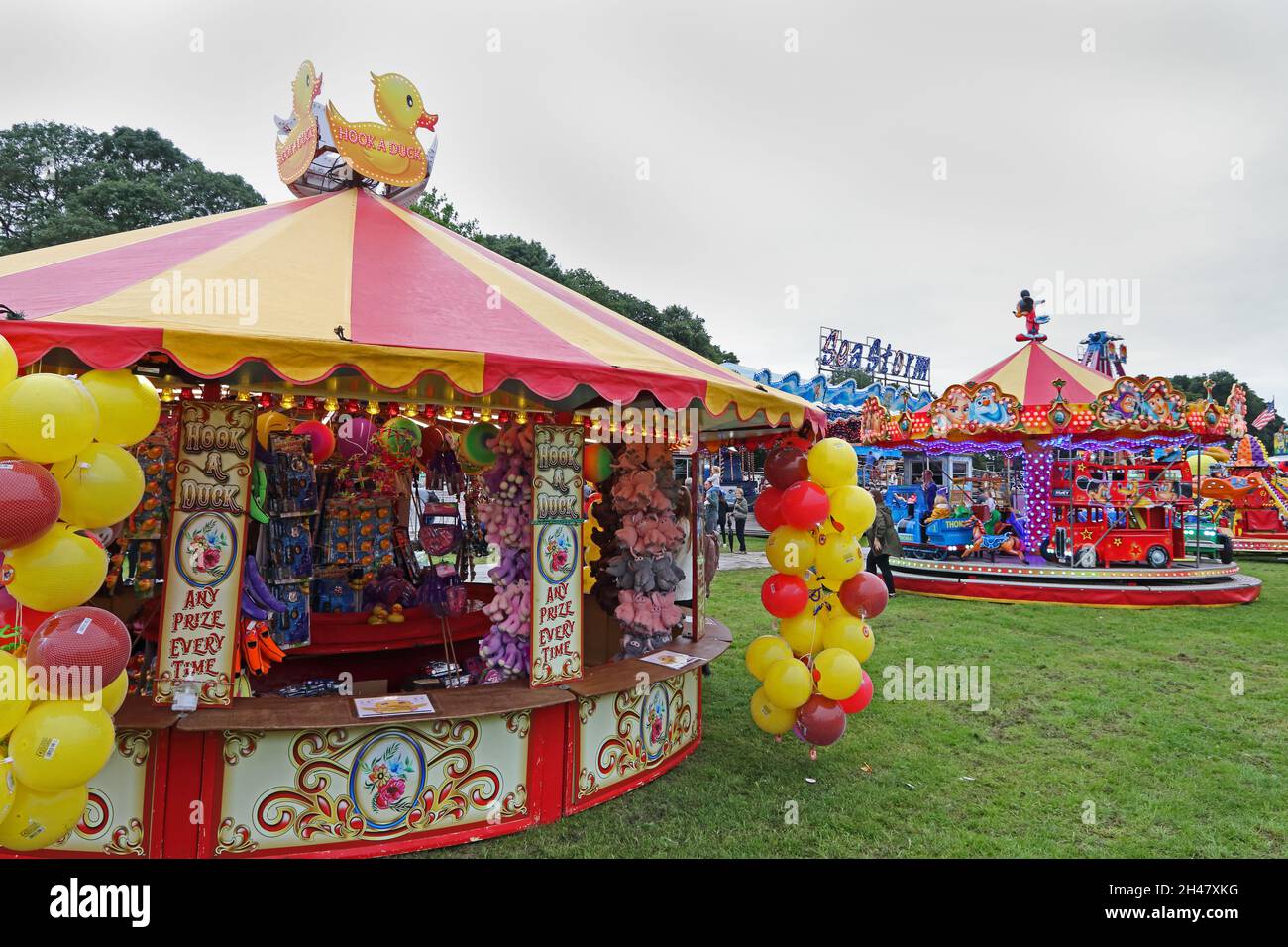 Hook a duck fairground stall Stock Photo Alamy