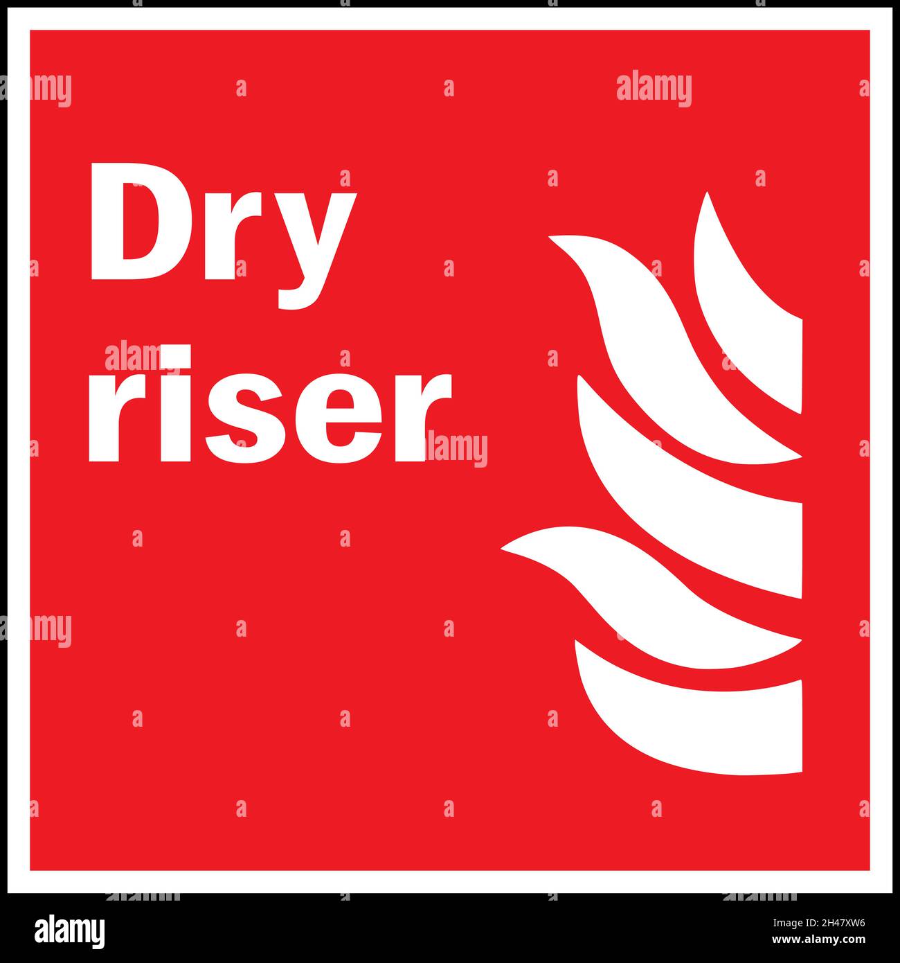 Dry Riser Fire Safety Sign Sticker - Self-Adhesive, 200mm X 200mm, Pack Of 20, Laminated For Durability