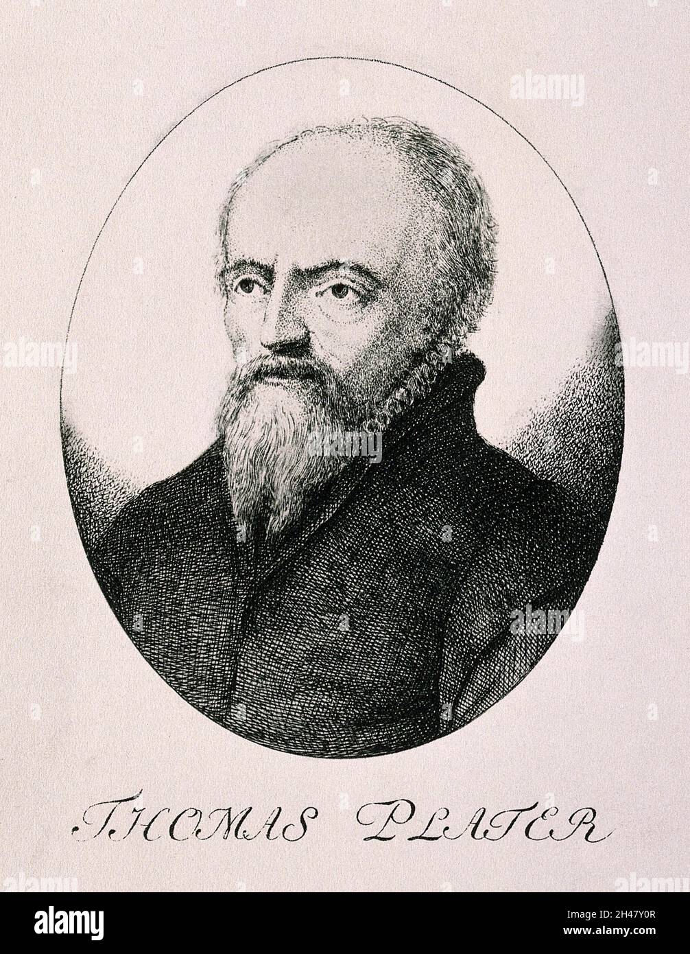 Thomas Plater [Platter] I. Reproduction of line engraving Stock Photo