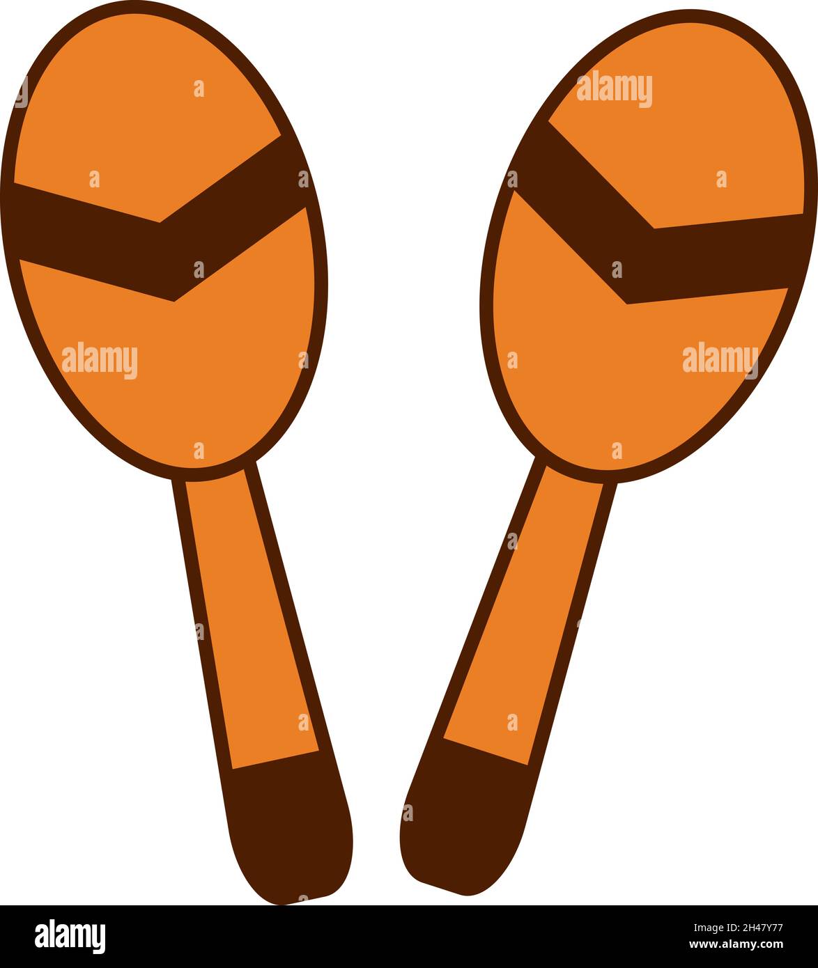 Two maracas, illustration, vector, on a white background. Stock Vector