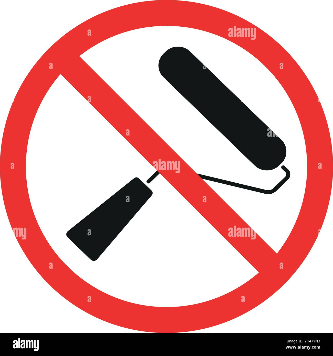 Painting prohibited sign. Forbidden signs and symbols Stock Vector
