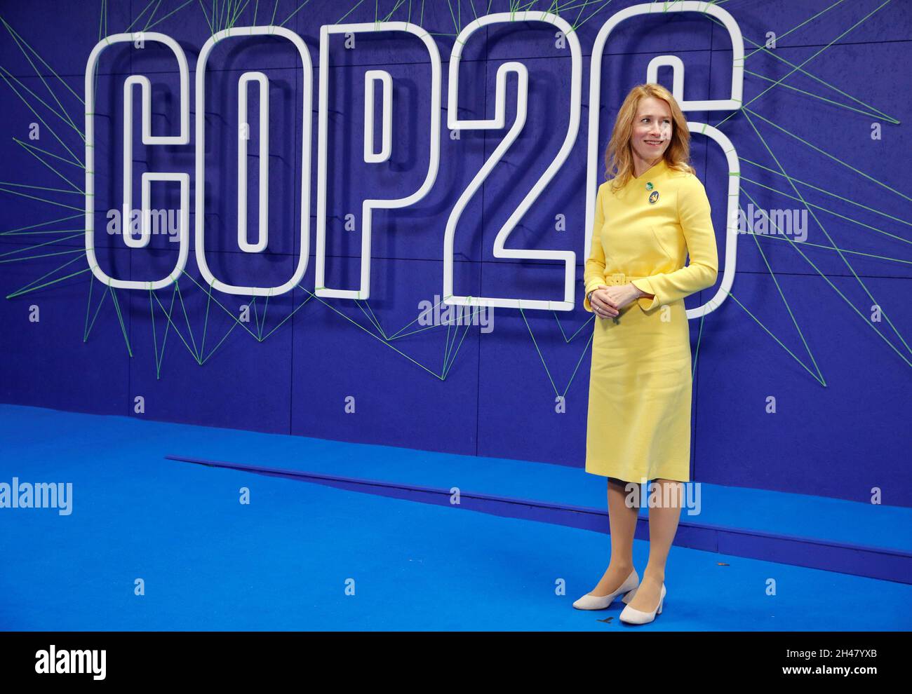 Estonia's Prime Minister Kaja Kallas arrives for the Cop26 summit at