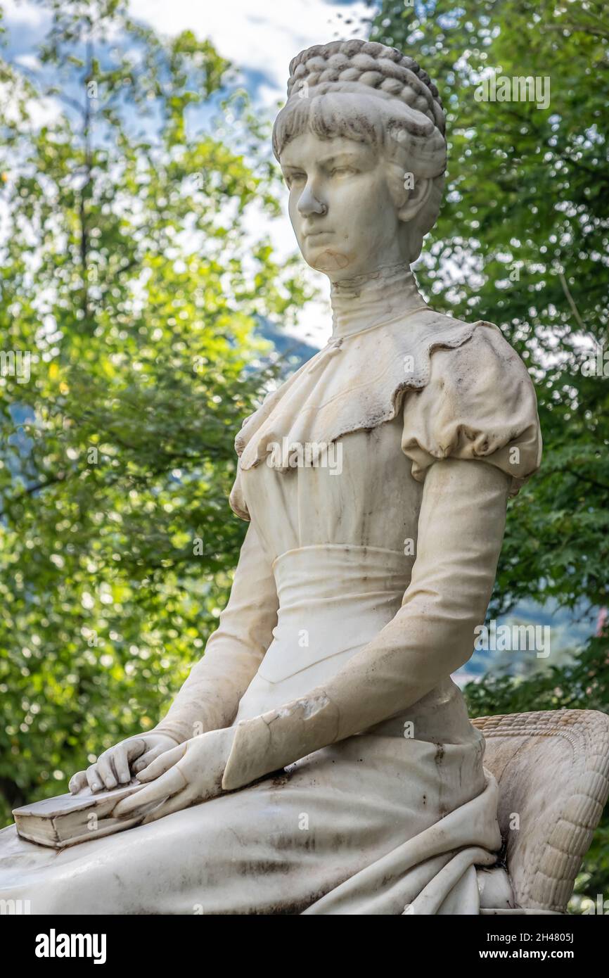 Statue of Elisabeth of Austria (Sissi) in Merano - Meran, Trentino-Alto Adige, Italy Stock Photo