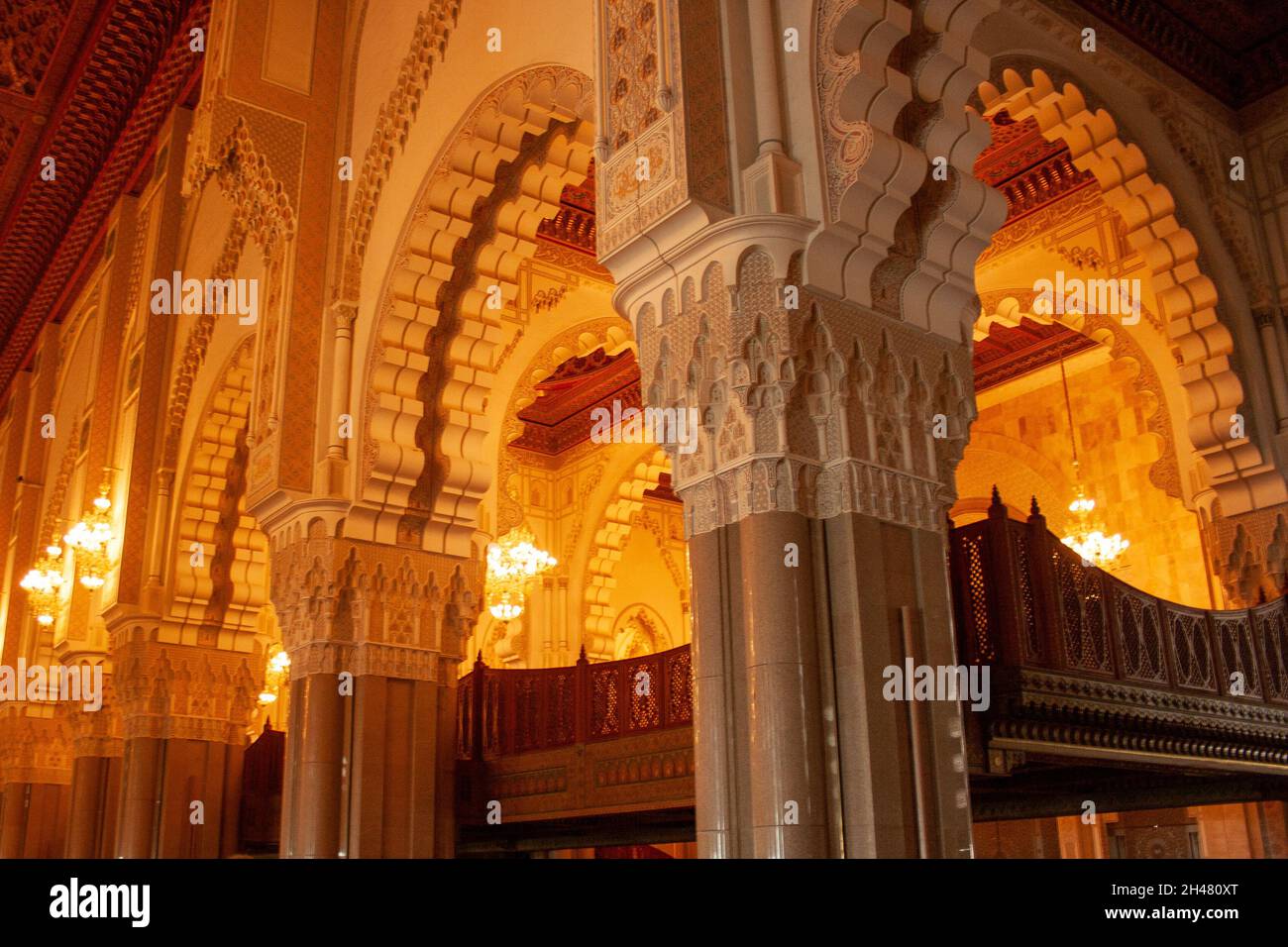 Interior of the Hassan II Mosque, Casablanca, Morocco Stock Photo