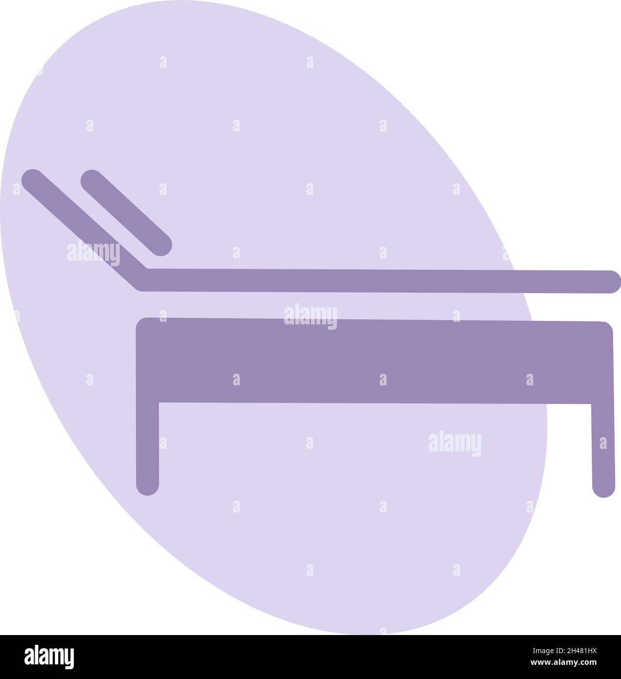 Spa bed, illustration, vector, on a white background. Stock Vector