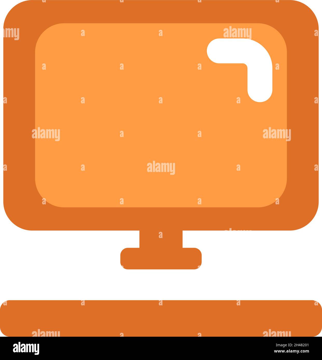 Orange computer, illustration, vector, on a white background Stock ...