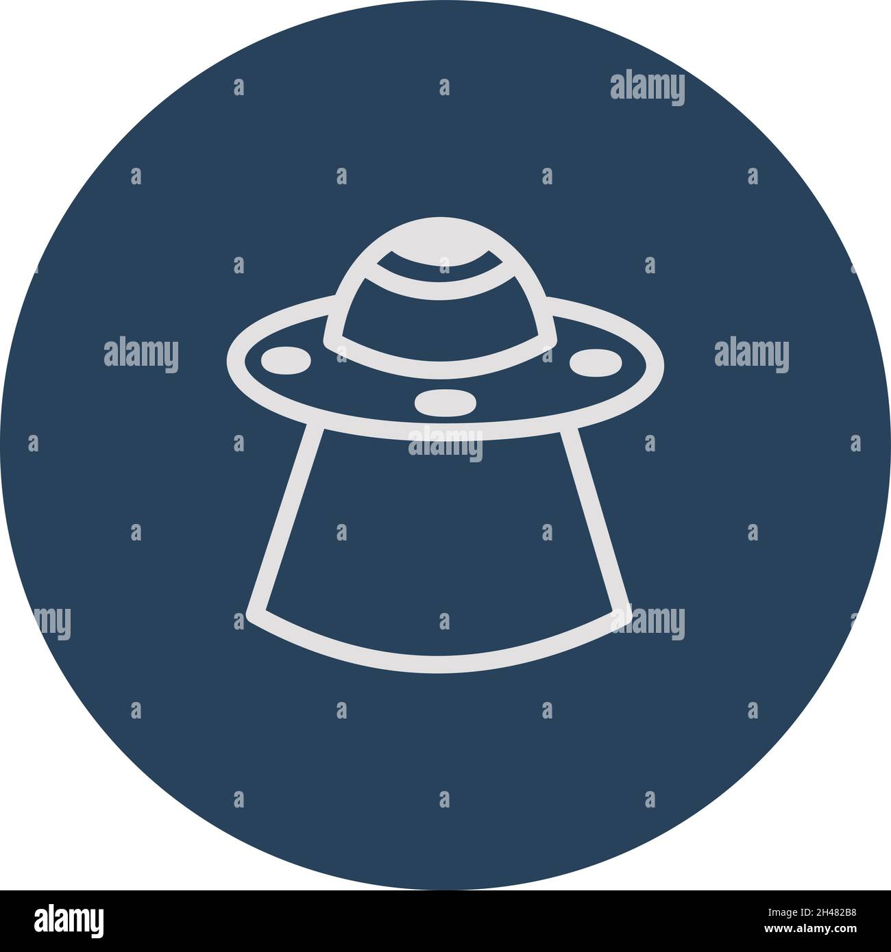 Alien ship, illustration, vector, on a white background. Stock Vector