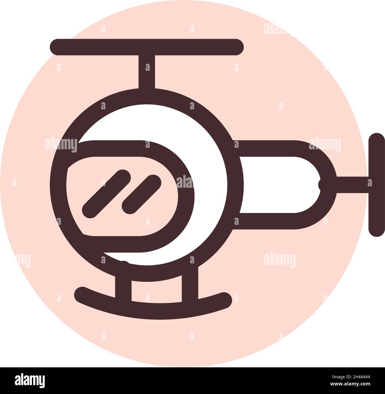 Helicopter toy, illustration, vector, on a white background. Stock Vector