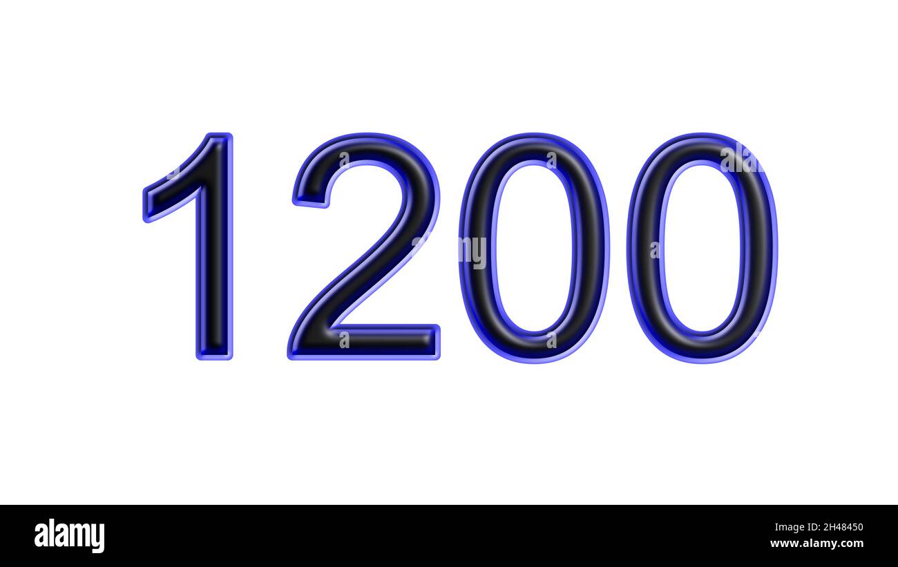 blue 1200 number 3d effect white background Stock Photo - Alamy