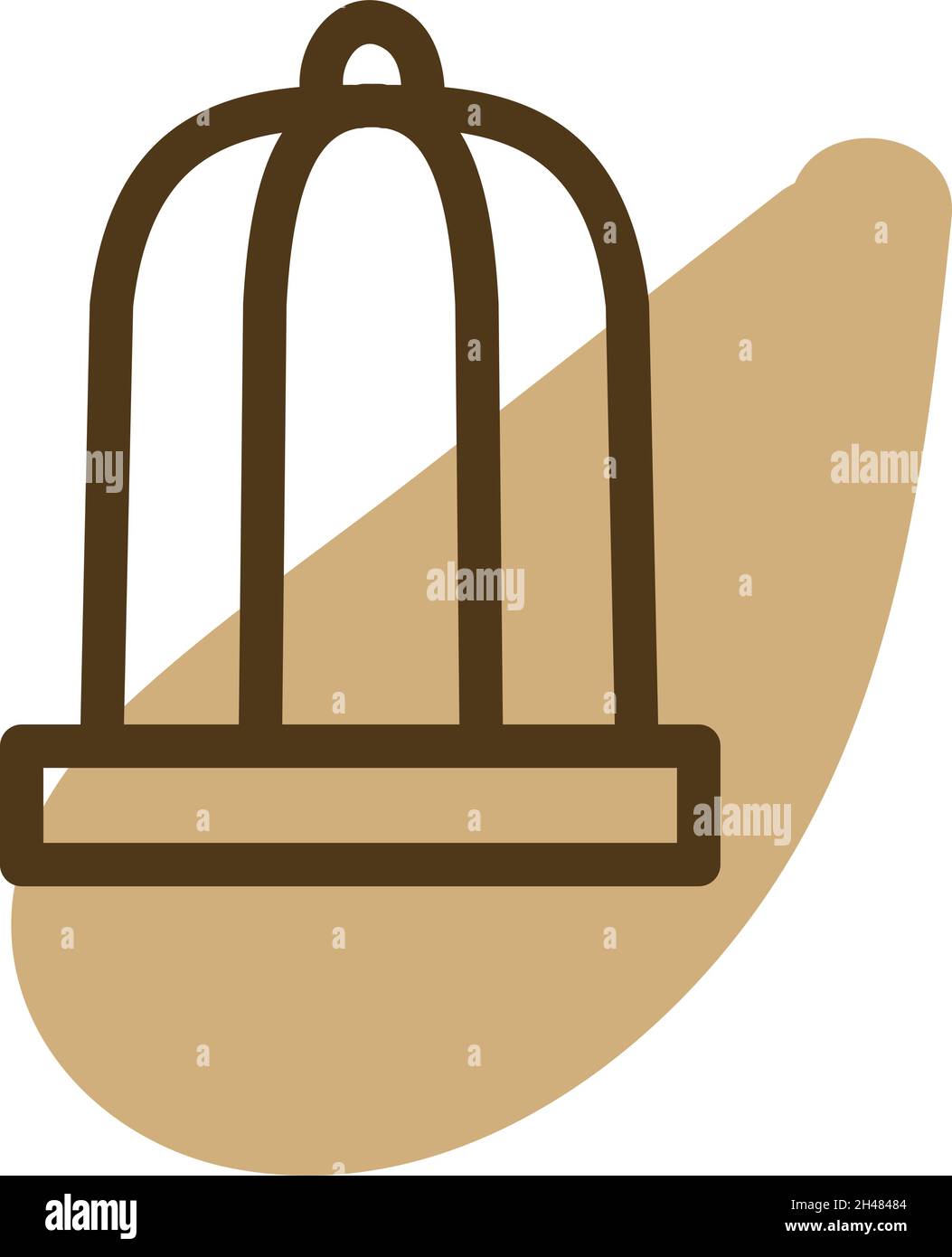 Bird cage, illustration, vector, on a white background. Stock Vector