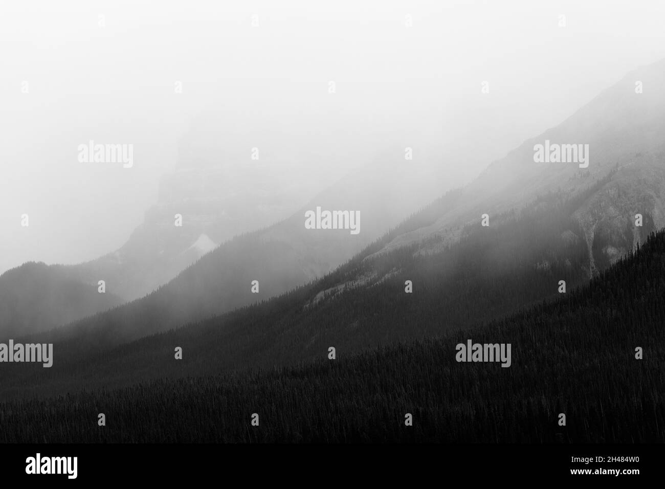 Canadian Rockies in black and white IV, Canada Stock Photo - Alamy