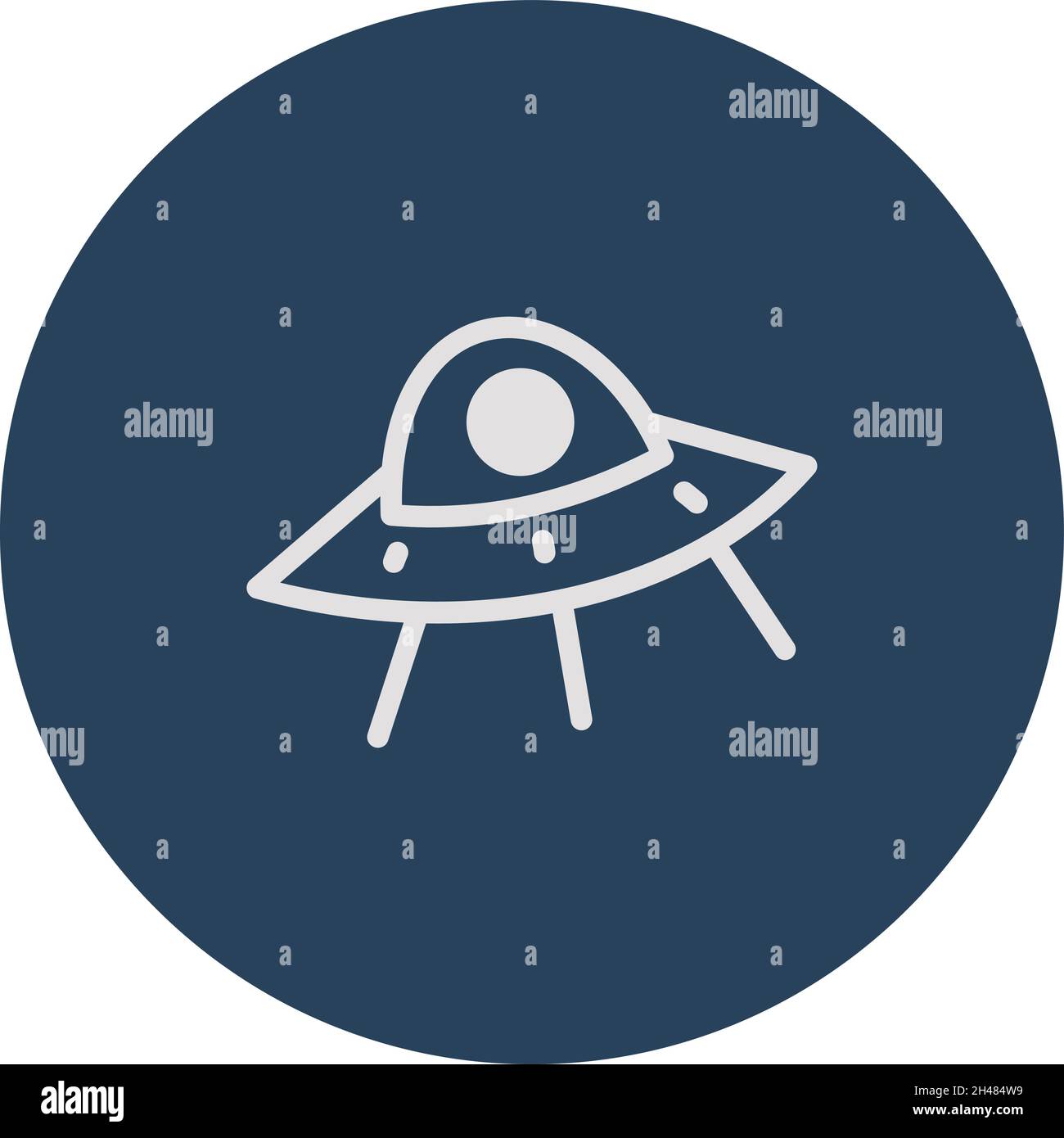 Alien UFO, illustration, vector, on a white background. Stock Vector