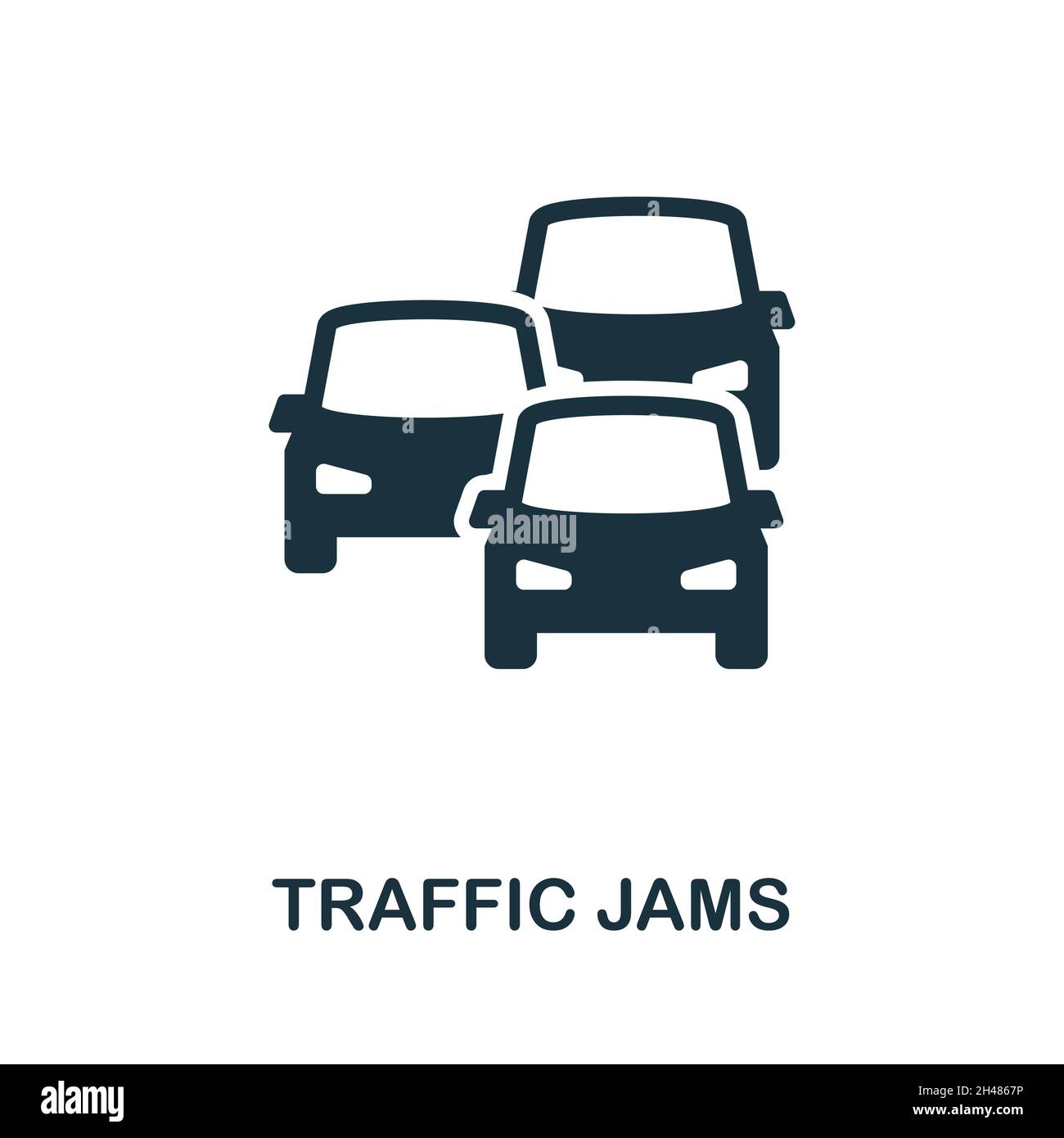 Traffic Jams icon. Black sign from big city life collection. Creative Traffic Jams icon for web design, templates and infographics. Stock Vector