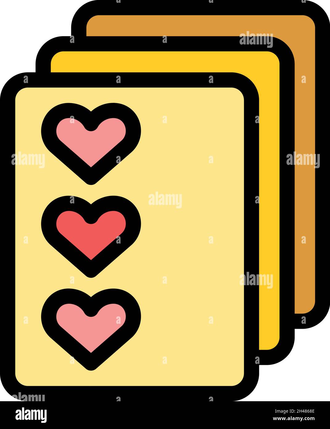 Playing cards icon. Outline playing cards vector icon color flat ...