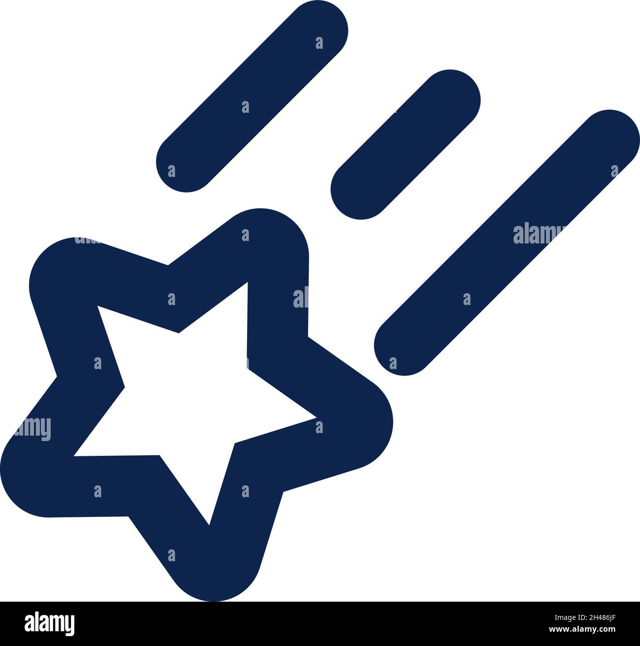 Shooting star, illustration, vector, on a white background. Stock Vector