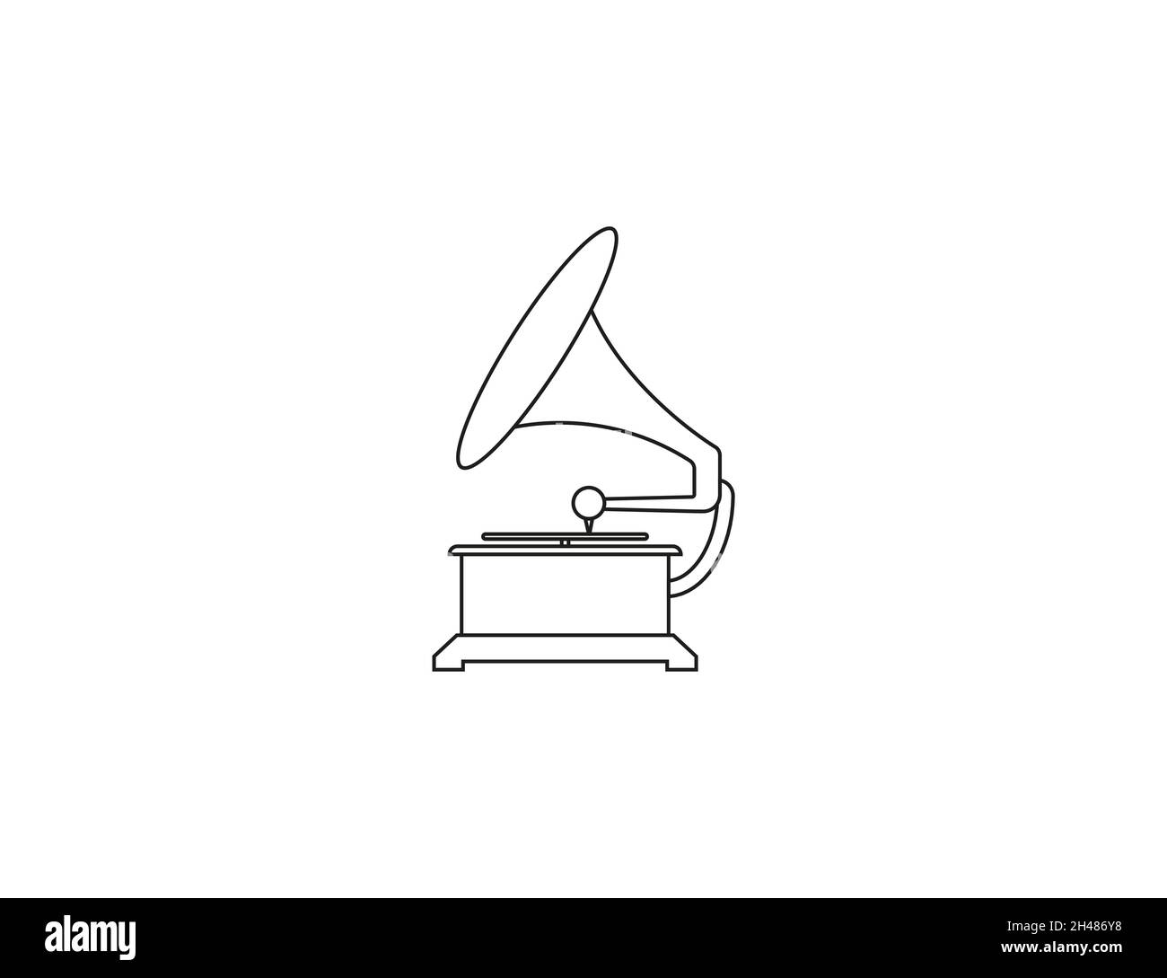 Vector illustration. Flat design. Gramophone music icon Stock Vector