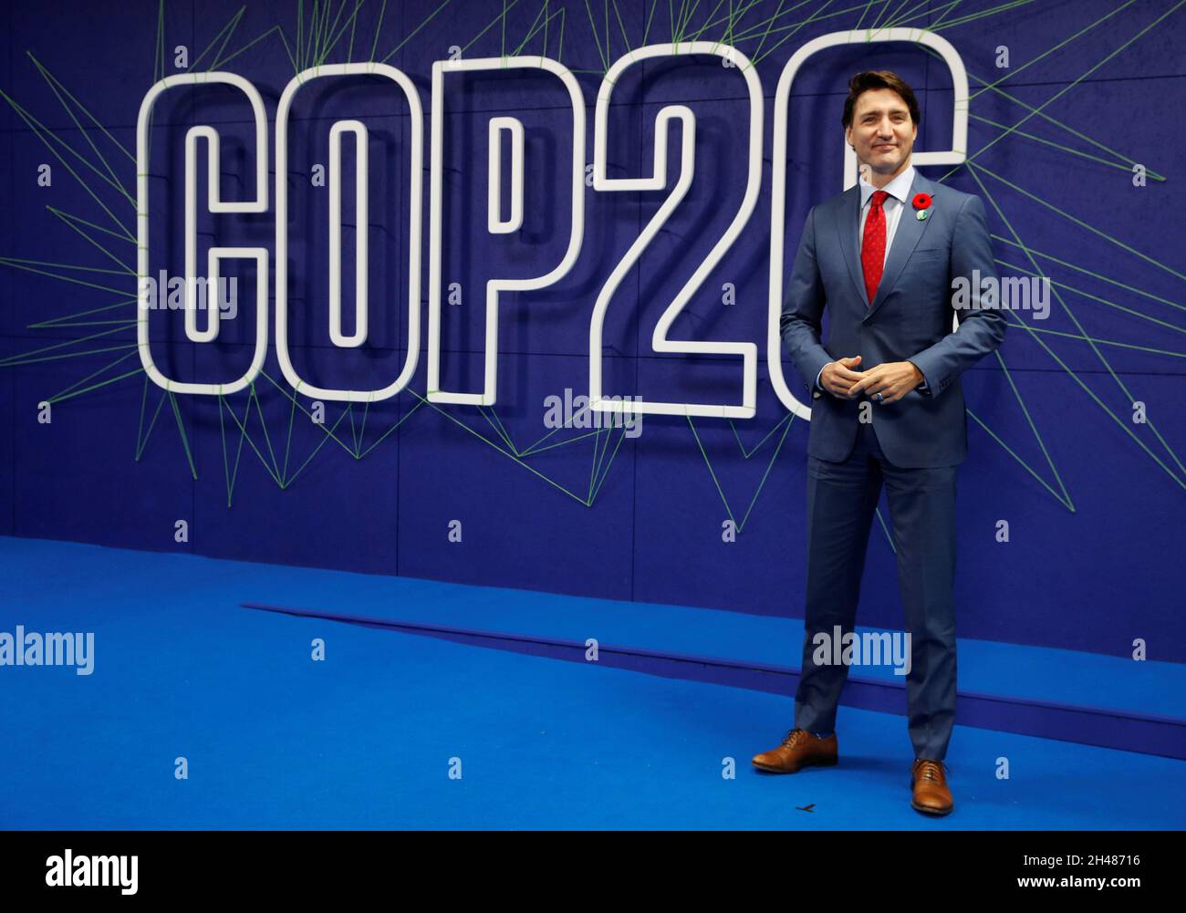 Canada's Prime Minister Justin Trudeau arrives for the Cop26 summit at the Scottish Event Campus (SEC) in Glasgow. Picture date: Monday November 1, 2021. Stock Photo
