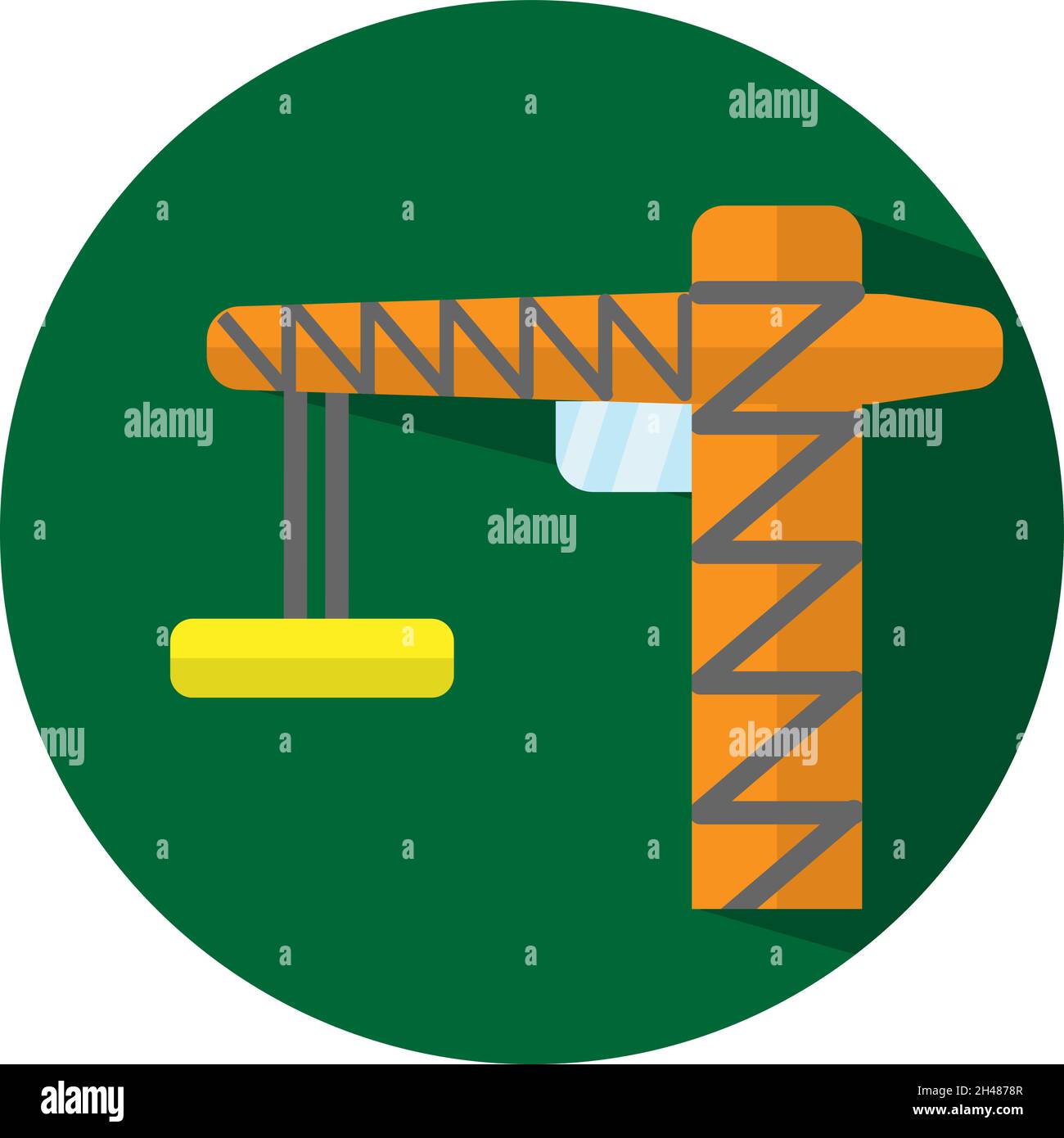 Tower crane, illustration, vector, on a white background. Stock Vector