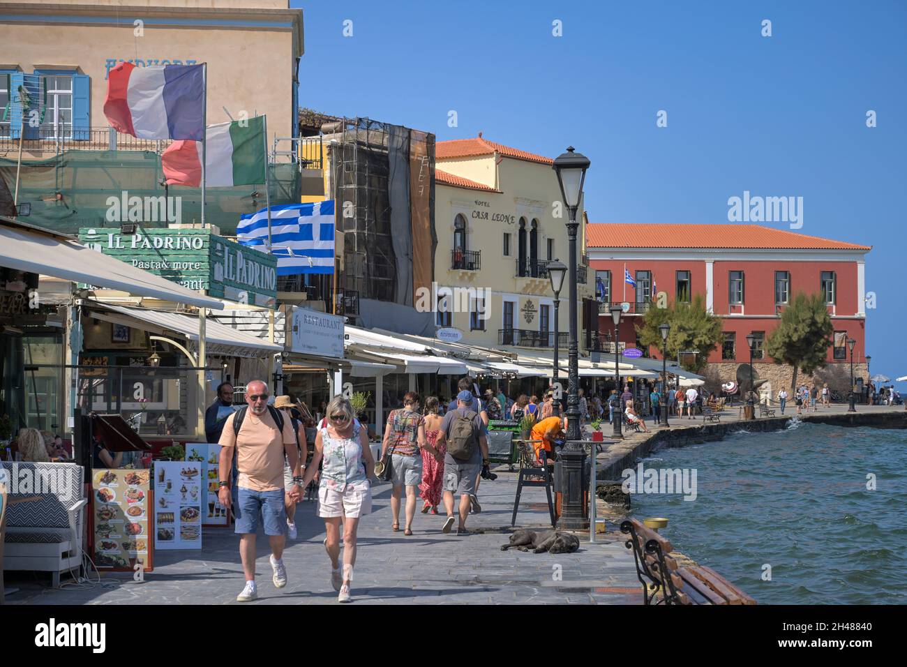 Venezianischer Hafen, Chania, Kreta, Griechenland Stock Photo