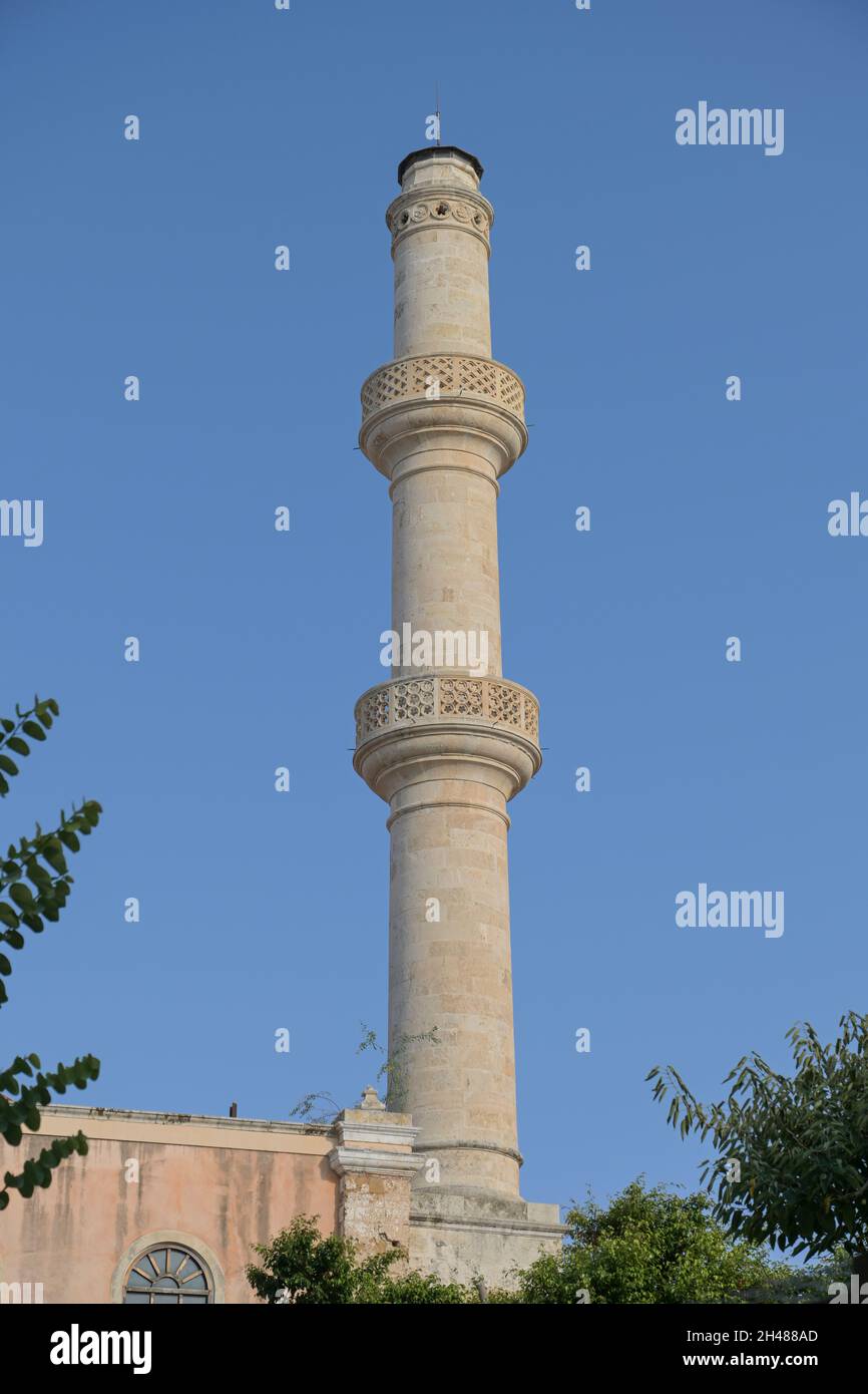 Minarett, Sankt-Nikolaus-Kirche, Chania, Kreta, Griechenland Stock Photo