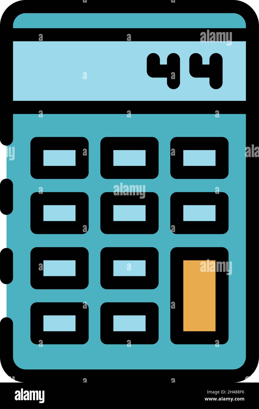 Manual calculator icon. Outline manual calculator vector icon color ...